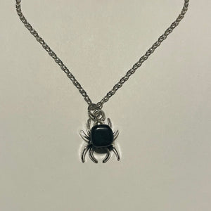 Crystal Spider Charm Necklace