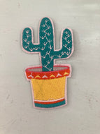 Saguaro Cactus in Yellow Pot Mini Patch
