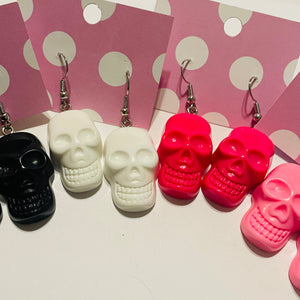Flat Back Big Babe Skull Statement Earrings- More Styles Available!