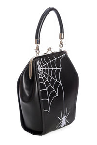 Spider Kellie Black Kisslock Handbag