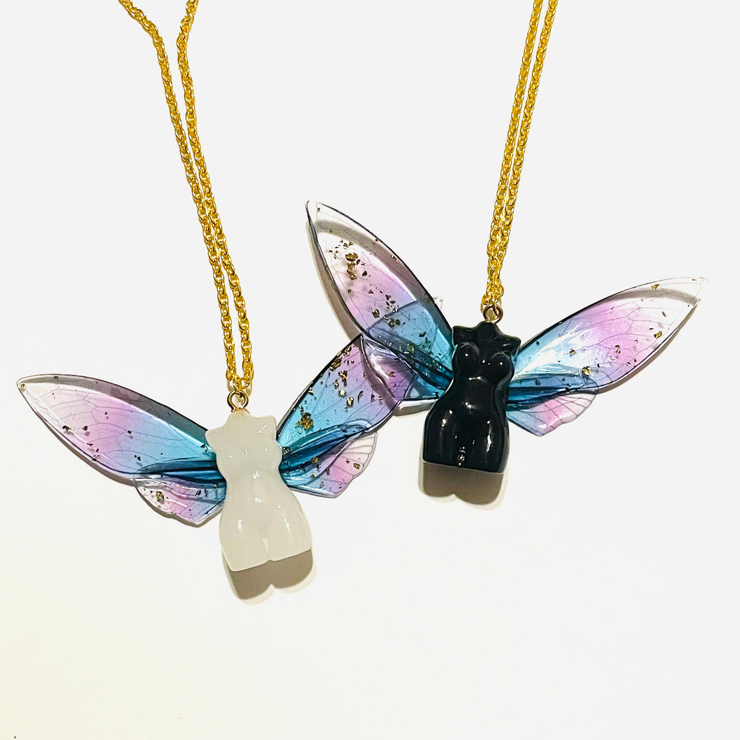 Fairy Bust with Translucent Wings Necklace- More Styles Available!