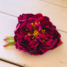 Load image into Gallery viewer, Big Maroon Hair Flower Clip &amp; Brooch’s
