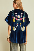Load image into Gallery viewer, Midnight Velvet Floral Embroidered Kimono
