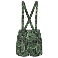 Load image into Gallery viewer, Kelsie Tropics Monsterra Palm Overall Shorts
