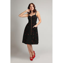 Load image into Gallery viewer, embroidered cherry dress collectif retro

