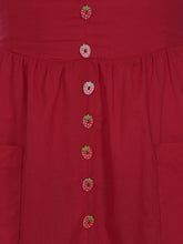 Load image into Gallery viewer, Kimberly Strawberry Button Dress- Back in Stock!
