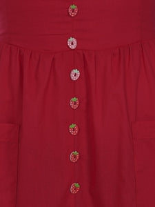 Kimberly Strawberry Button Dress- Back in Stock!