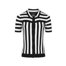 Load image into Gallery viewer, Lailie Black and White Striped Collared Cardigan
