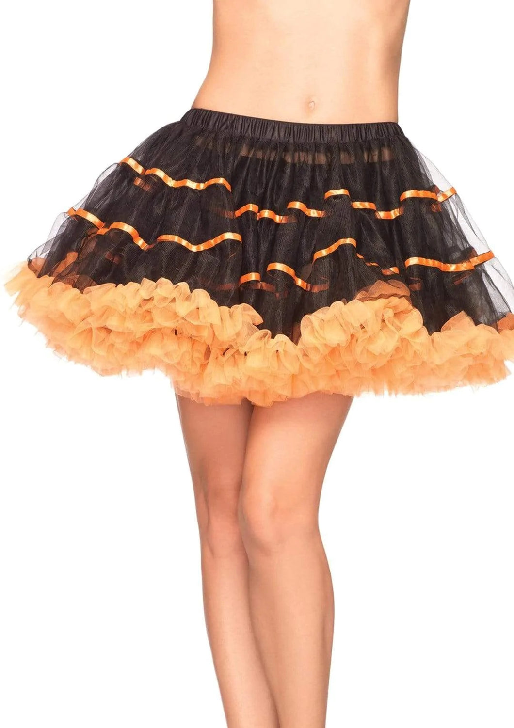 Layered Satin Striped Tulle Petticoat Skirt