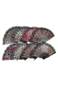 Leopard Print Folding Hand Fans- More Colors Available!