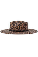 Load image into Gallery viewer, Leopard Felt Wide Brim Hat
