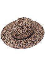 Load image into Gallery viewer, Leopard Felt Wide Brim Hat

