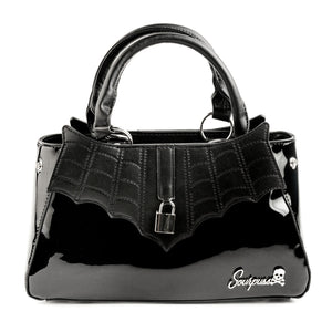 Locked Out Glossy Black Purse