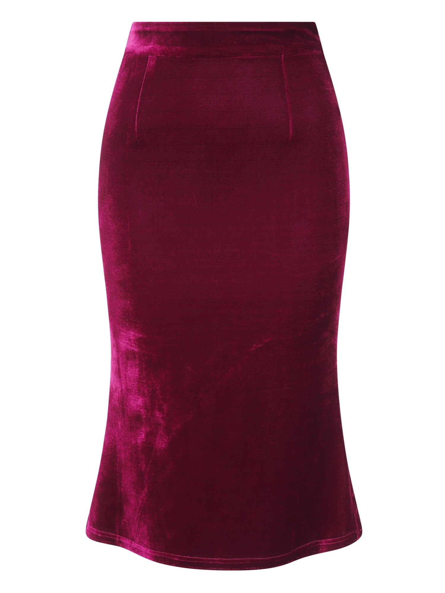 Lover Wine Velvet Pencil Skirt