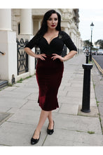 Load image into Gallery viewer, Lover Wine Velvet Pencil Skirt
