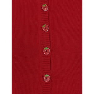 Lucy Strawberry Button Cardigan
