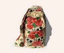 Load image into Gallery viewer, Beige Skulls and Roses Messenger Bag
