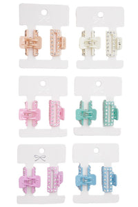 Mini Rhinestone Claw Hair Clips Set of 2- More Colors Available!