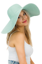 Load image into Gallery viewer, Mint Tight Weave Heavy Brim Floppy Hat
