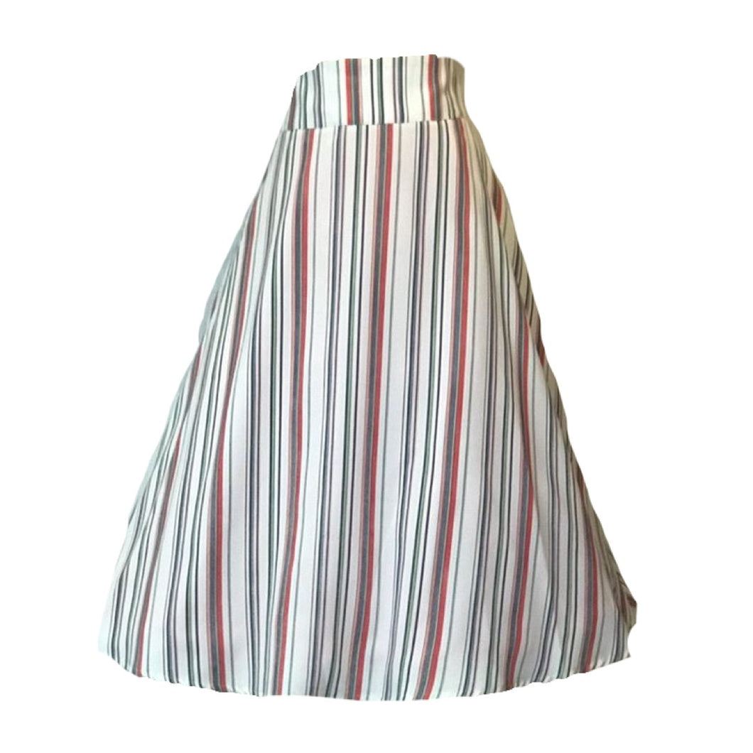 White Swing Skirt with Angled Stripes- SOLD OUT