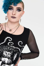 Load image into Gallery viewer, Séance Cat Tunic Top with Skull Lace Mesh Back
