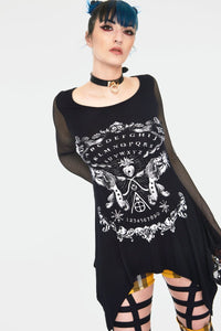Spirit Board Tunic Top with Skull Lace Back