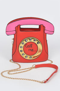 Red Call Me Novelty Telephone Purse