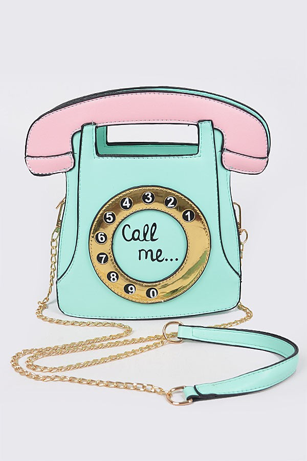 Mint Call Me Novelty Telephone Purse