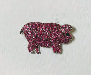 pink piggy brooch