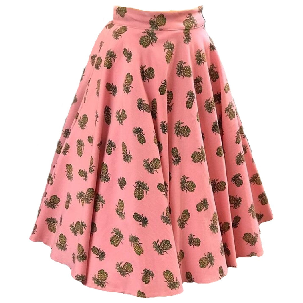 Pink Pineapple Swing Skirt- Up to 3XL!