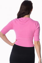 Load image into Gallery viewer, Pink Cropped V-Neck Cardigan

