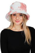 Load image into Gallery viewer, Pink Cow Patterned Faux Fur Bucket Hat
