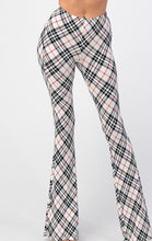 Load image into Gallery viewer, white plaid bell bottom pants
