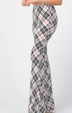 Load image into Gallery viewer, Ivory Plaid Print Bell Bottom Leggings
