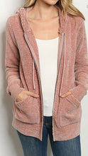 Load image into Gallery viewer, Pink Chenille Zip-Up Hoodie
