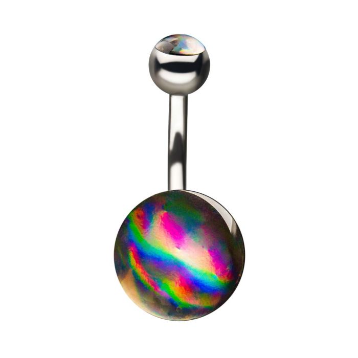 Opalite Holographic Circle Belly Ring