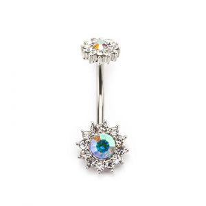 Flower with Twelve Petal Ball Belly Ring