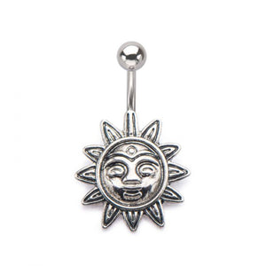 Tribal Smiling Sun Belly Ring