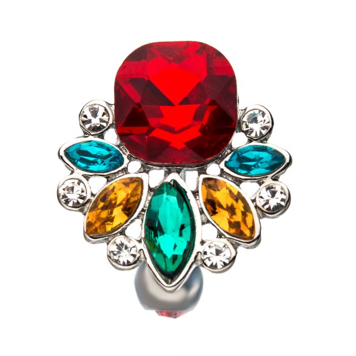 Top Down Deco Gem Cluster Belly Ring