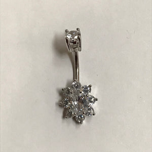 Oval Small Petal Flower Belly Ring