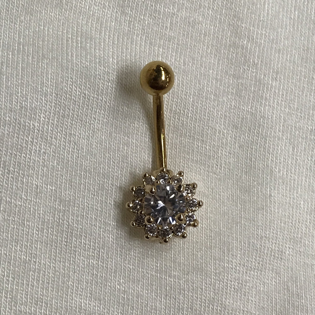 Round Small Petal Flower Belly Ring