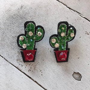 Blingy Cacti Statement Earrings