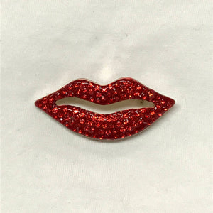 Red Lips Crystal Brooch