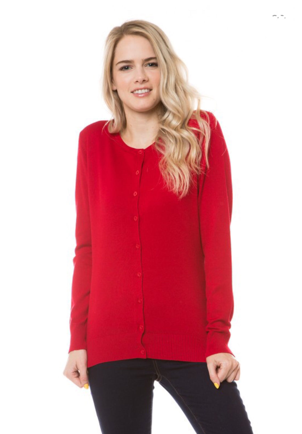 Candy Apple Red Long Sleeve Cardigan