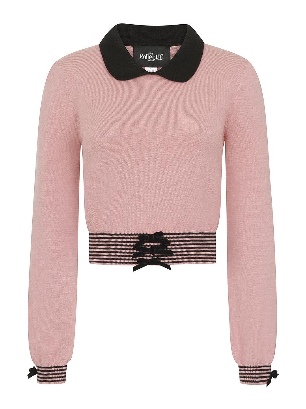 Maeve Pink and Black Bow Jumper Top