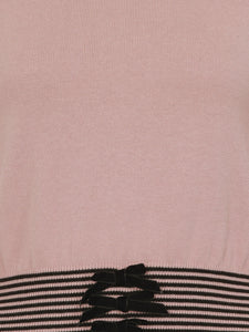 Maeve Pink and Black Bow Jumper Top