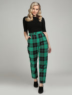Rada Foliage Green and Black Plaid Trouser Pants