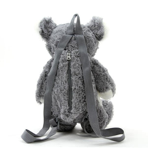 grey fluffy mini backpack Furry Koala Bear Plush Mini Backpack – Pink House Boutique