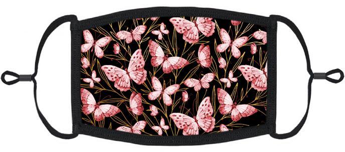 Pink Butterfly Colony Cotton Face Mask