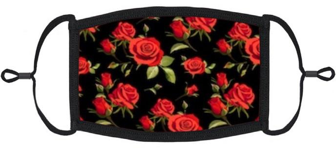 Red Rose Bushes Cotton Face Mask